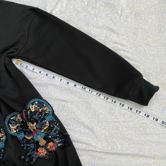 🐯Tiger (juniors) long sleeve sweater dress w/ art deco pockets, black - Picture 8 of 13